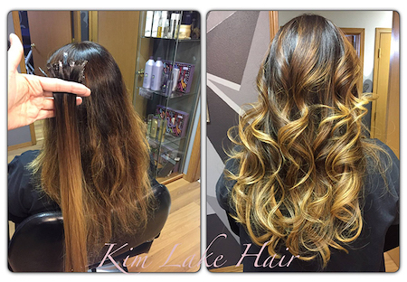 Custom made hair extension set by Elsa