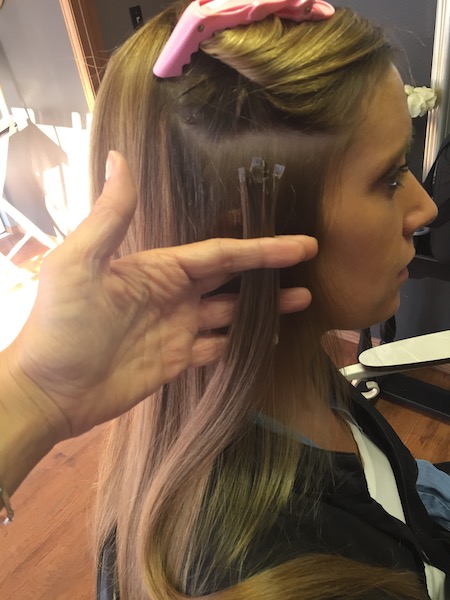 Custom made hair extension set by Elsa