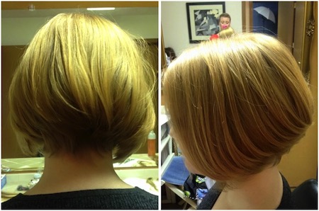 Soft graduated bob razor cut