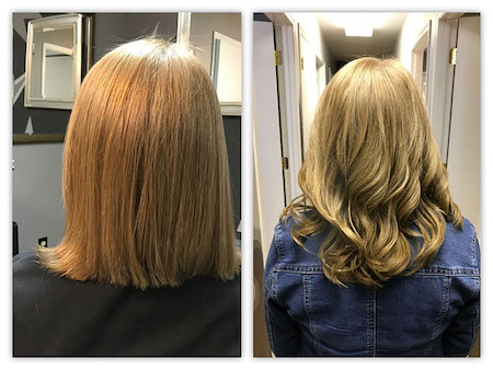 Before and After Russian Virgin Hair Extensins extensions